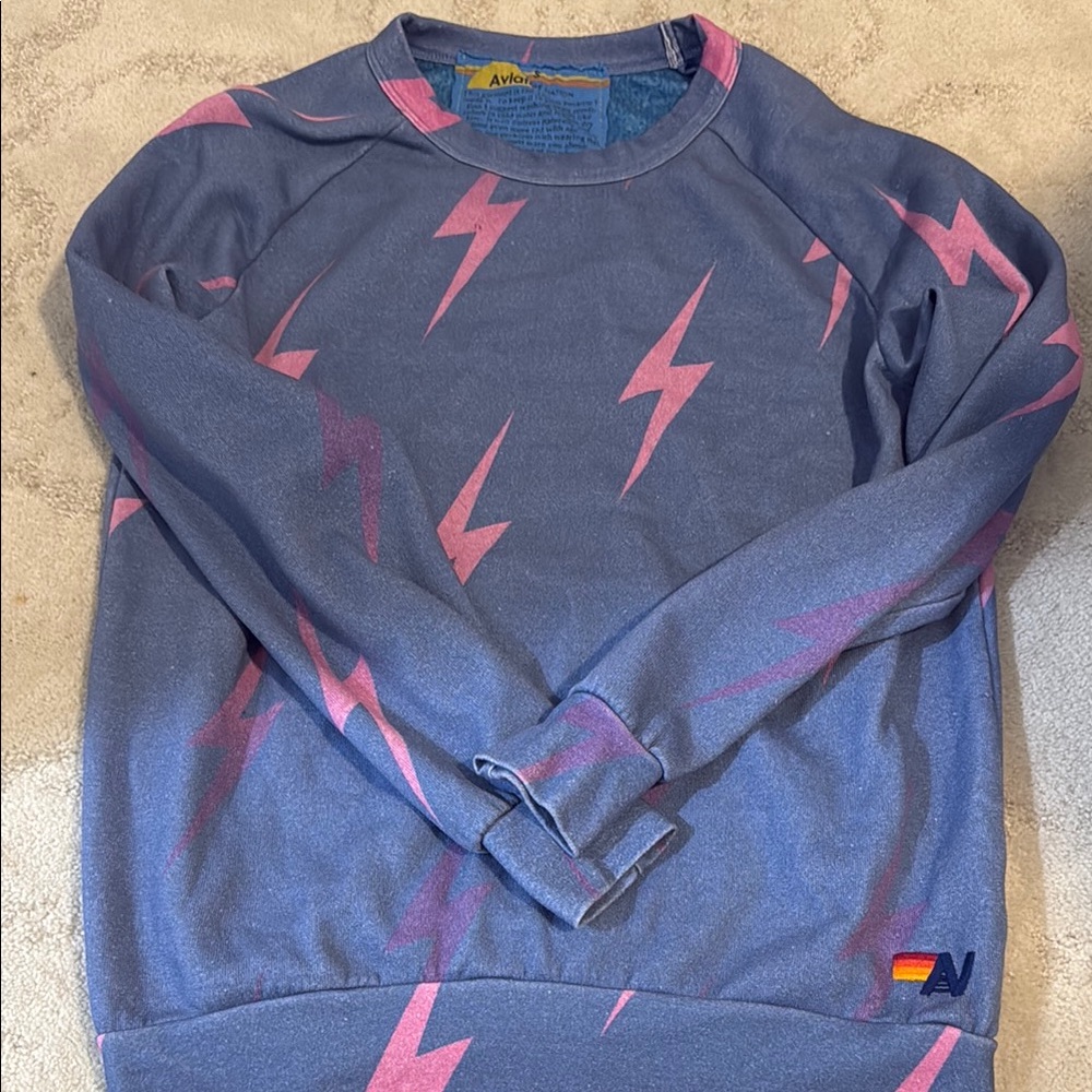 Aviator Nation Blue Lightning Bolt Sweatshirt